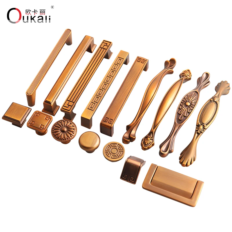 Luxury Handle Ambry Drawer Ark Cupboard of New Chinese Style Restoring Ancient Ways Handle Brown Door Handle Knob