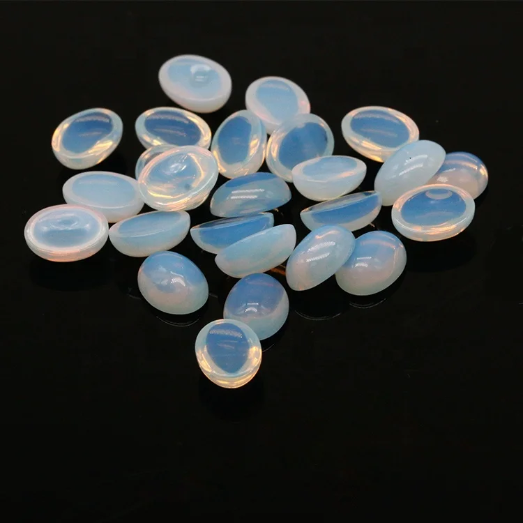 

High quality synthetic oval shape glass gemstone loose cabochon moonstone