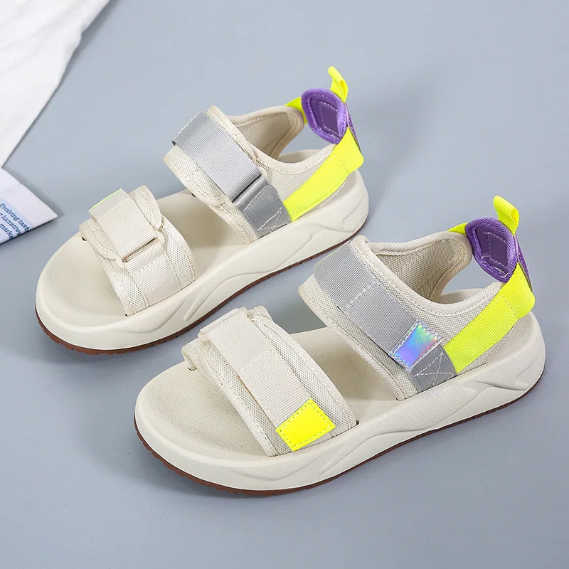 

ycfootwear Platform sandals female 2023 summer new explosive style all match casual flat women's shoes soft soled beach sandal