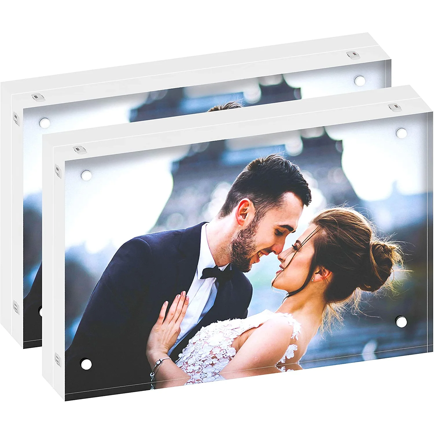 

Grade Quality Clear Acrylic Frame Block Double Sided 4x6" Magnetic Acrylic Frame