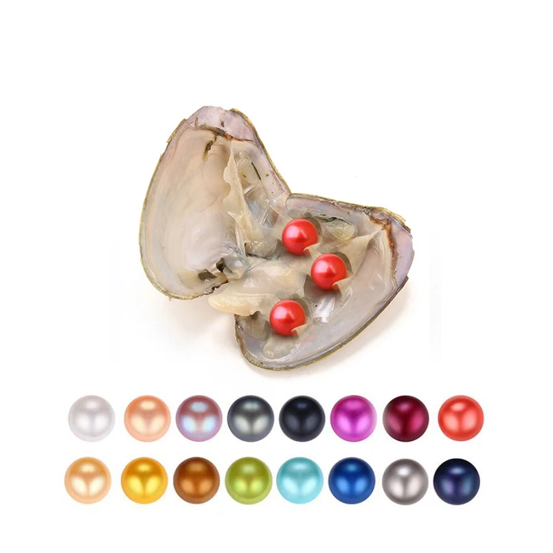 

2021 Triplets Round Pearls Freshwater Akoya Oyster 6-7mm 27 Color Mixed Colors Pearl Oyster Christmas Gift