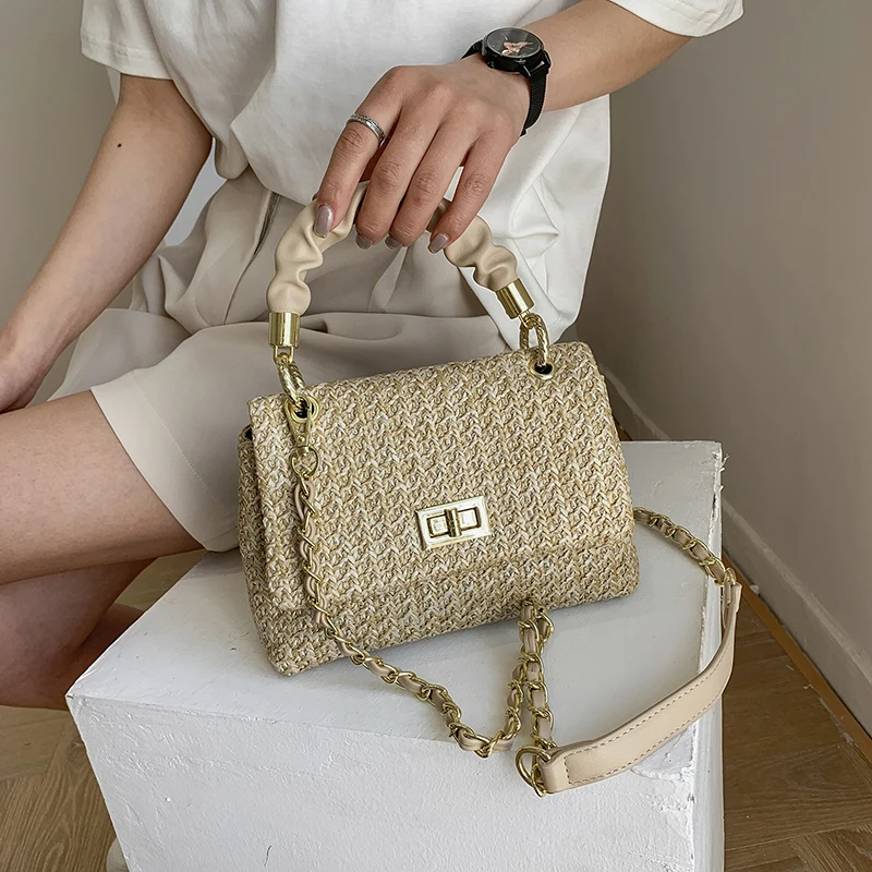 

Dropshipping 2021 ladies handbags Summer Straw Bag Travel Beach Mini Shoulder Bags, As picture