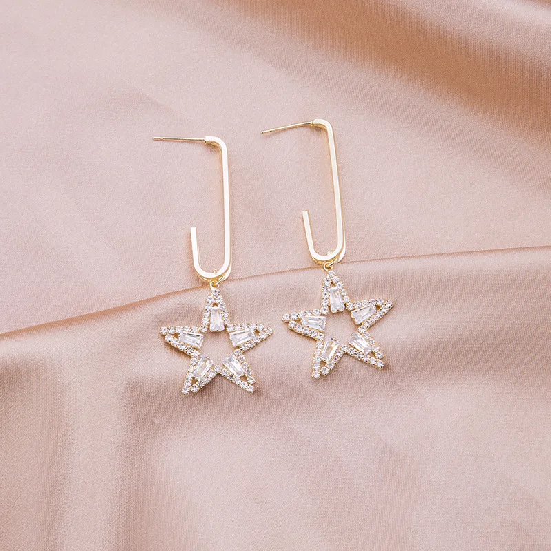 

fashion trendy star crystal summer earrings 2021