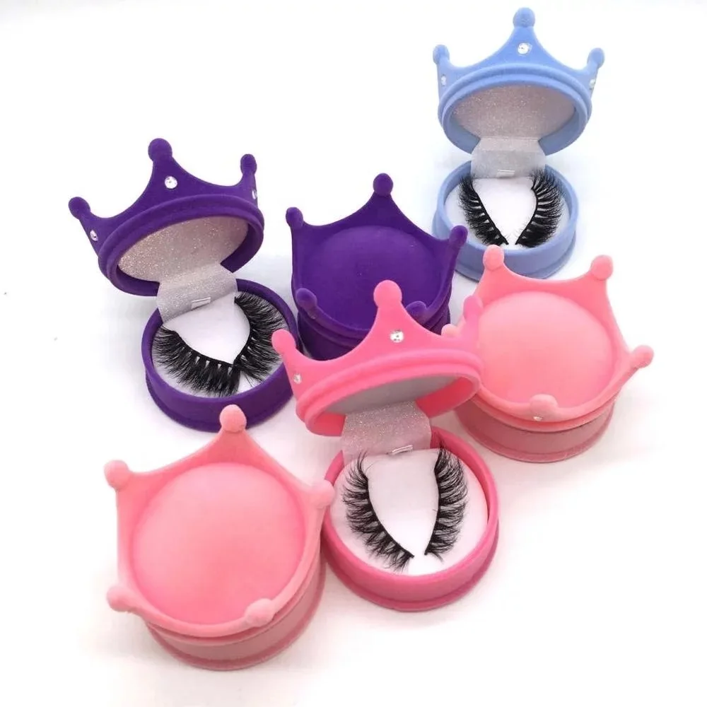 

2020 new style crown shape mink eyelashes packaging 3d mink lashes crown lash box