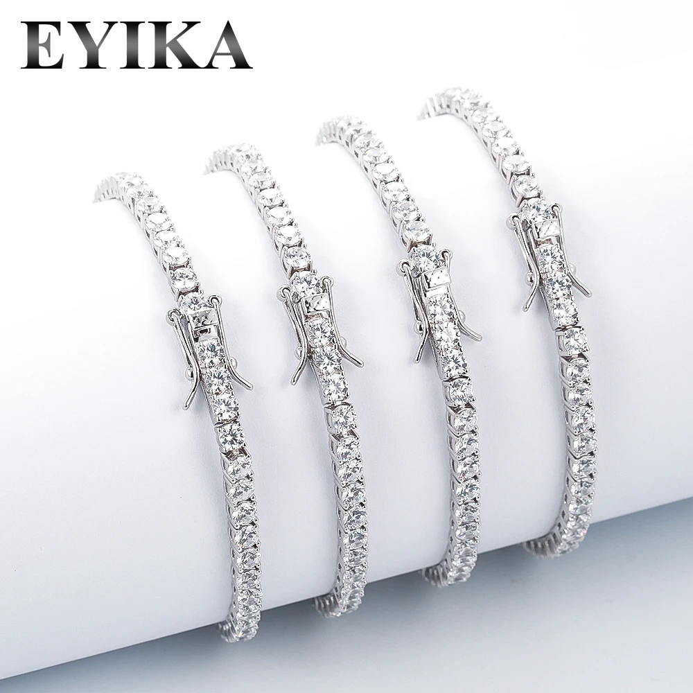 

high quality grade zircons crystal 925 silver bracelet sterling silver tennis bracelet, White