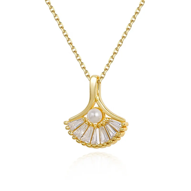 

cultured initial 18k plated pearl crystal necklace