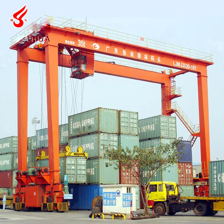 Terminal Container 40t Rtg Rubber Tired Container Gantry Crane Price With Zpmc Spreader Buy