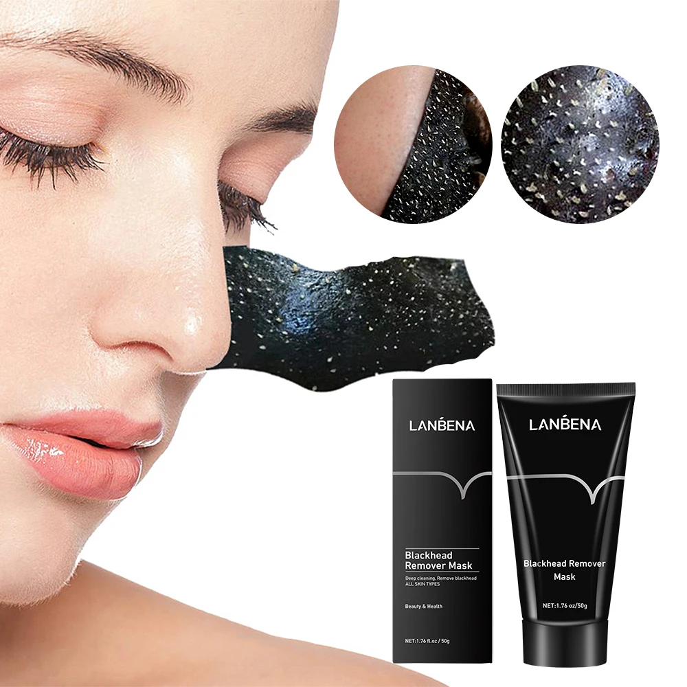 

LANBENA Blackhead Remover Black Mask Face Detox Acne Treatment Peeling Peel-Off Shrink Pores Bamboo Charcoal Cleaning Nose Mask