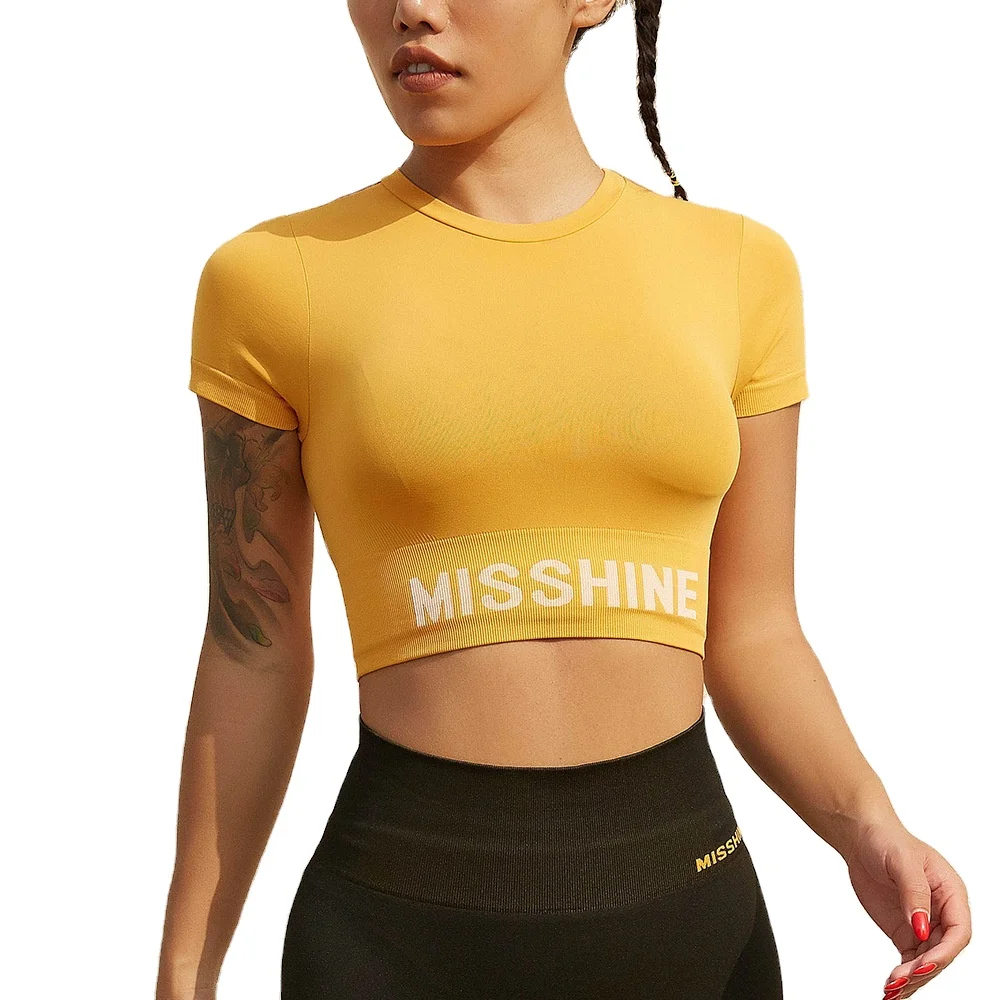 

Yoga Clothing Female Short Section Fashion Exposed Navel T-shirt Seamless Fitness Sports Top