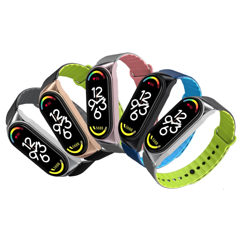 

New arrival silicone Rubber sport mi band 7 Replacement smart Watch Strap Bracelet Correa For xiaomi band 7