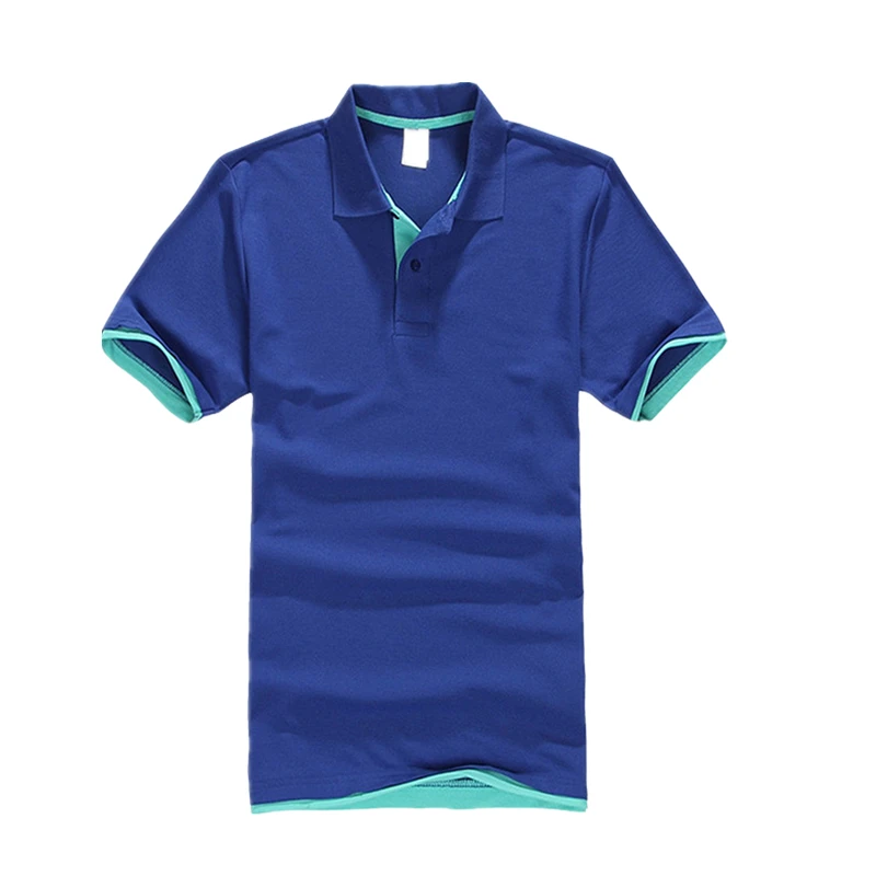 
Ready to ship small MOQ double hem contrast color polo shirts 
