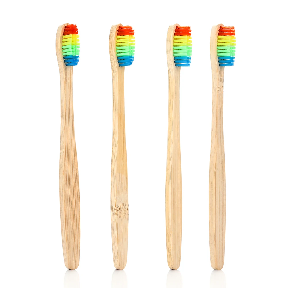 

Vaclav 1PC Bamboo Toothbrush Rainbow Bamboo Tooth Brush Fibre Toothbrush Colorful Wood Wooden Toothbrush Soft Bristle Brush Head, Customized color