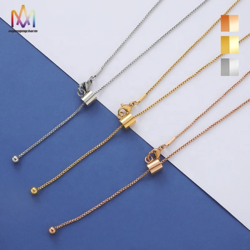 

Mirror Titanium Steel Adjustable Geometric Necklace Accessory Diy Simple Gold Plated Necklaces Jewelry For Women