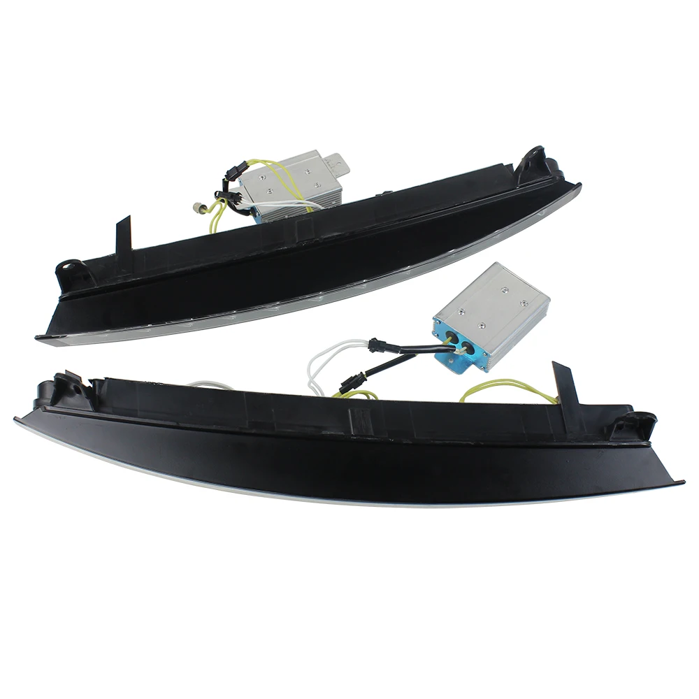 Led Daytime Running Light  Fit For Audi Q7 2006 - 2009 With White DRL Amber Turn Signal Light