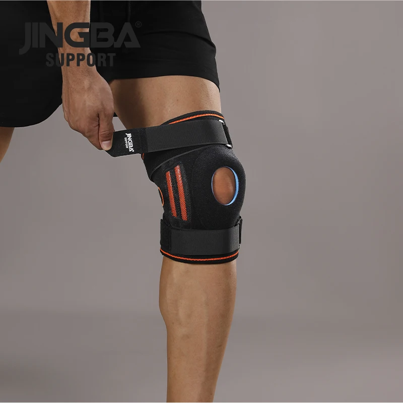 VBOSi 1 Piece Adjustable Knee Support Silicone Patellar Stabilizer with Metal Bars for Weightlifting Basketball