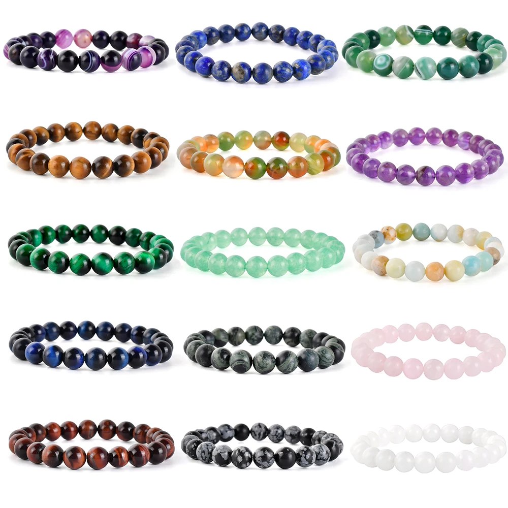 

F266 Cheap Jewelry Custom Colorful Beaded Beads Men Women Free Sample Wholesale Price Natural Stone Bead Bracelet For Couple