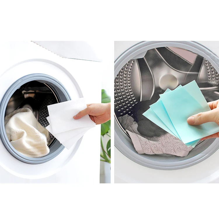 

Yijujing OEM Portable travel laundry washing powder detergent paper sheets eco friendly, White, blue, green, pink, (can be customized according to demand)
