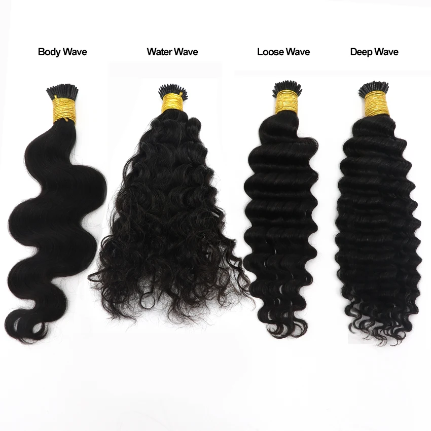 

Long Wavy Keratin I Tip Hair Pre Bonded Brazilian Remy Micro Links Body Wave I Tip Human Hair Extension For Black Women