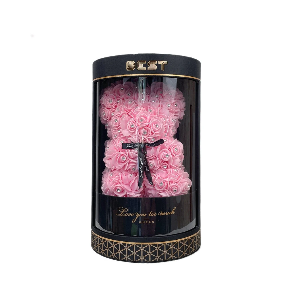 

2023 Handcrafted Valentine's Day gifts Proposal gifts 25cm Rose Bear Diamond rose Teddy Bear with Luxury Gift Box