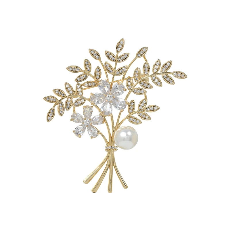 

XZ60234 Korean fashion Pearl wheat brooch Creative atmosphere simple flower dress pin elegant dress pin