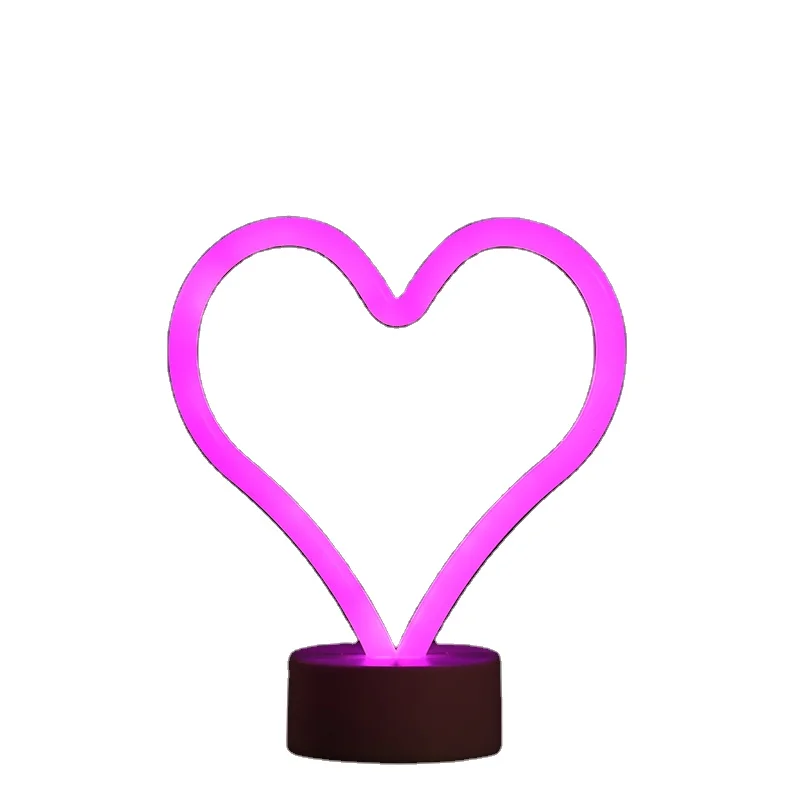 2020 new style Pink Heart Neon Night Light Decoration Light for kids room kids night light