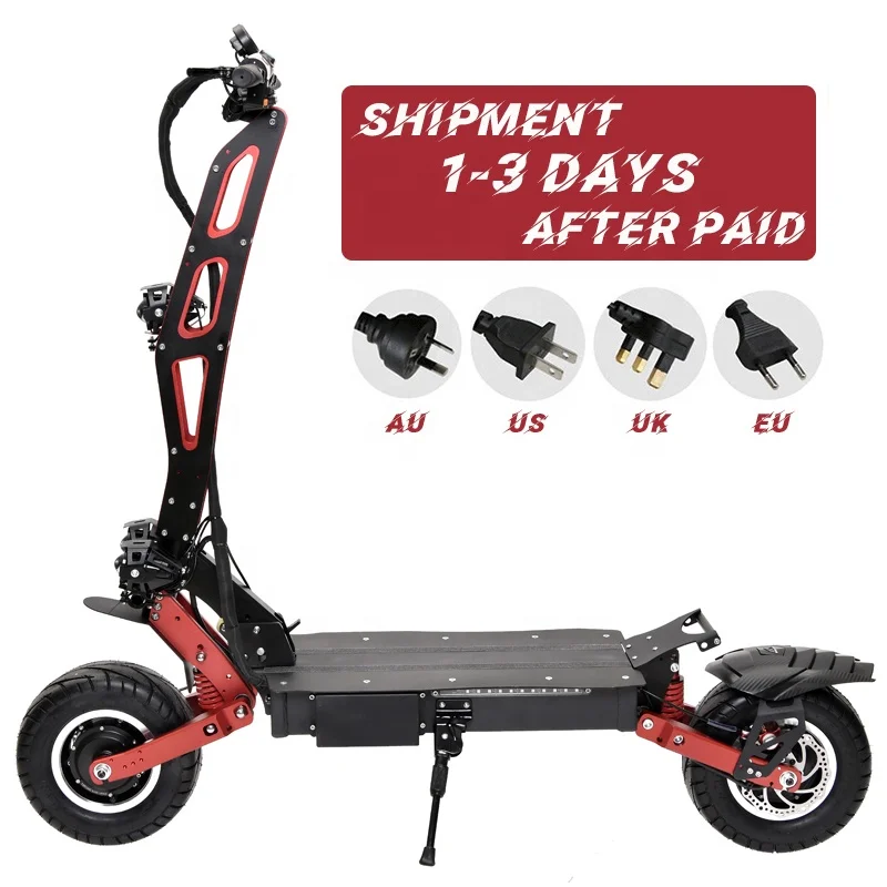 

HEZOO wholesale 13inch 60v 72v 6000W Dual Motor high speed Electric off-road Scooter 40ah long range adult Electric kick Scooter