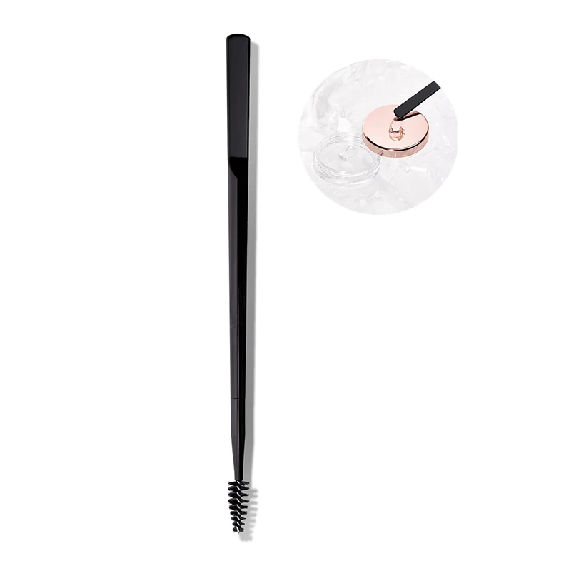 

Dual-ended bulk eyebrow brow wax soap applicator brow lift brush with spatula and spoolie applicator