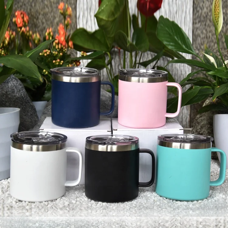 

14oz Wholesale colors multicolor Double Wall Insulated Leak Proof lids Stainless Steel Powder Coating Office Mug Water Cups