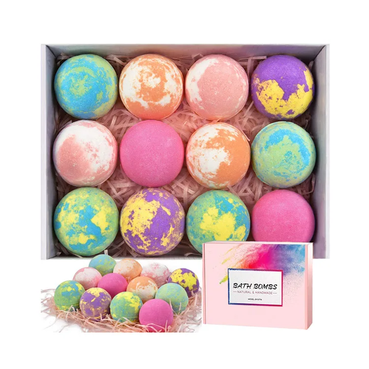 

Private Label Elegant Gift Set Rich Relaxing Natural Organic Handmade Bubble Colorful Rose Bath Bomb, Mixed color