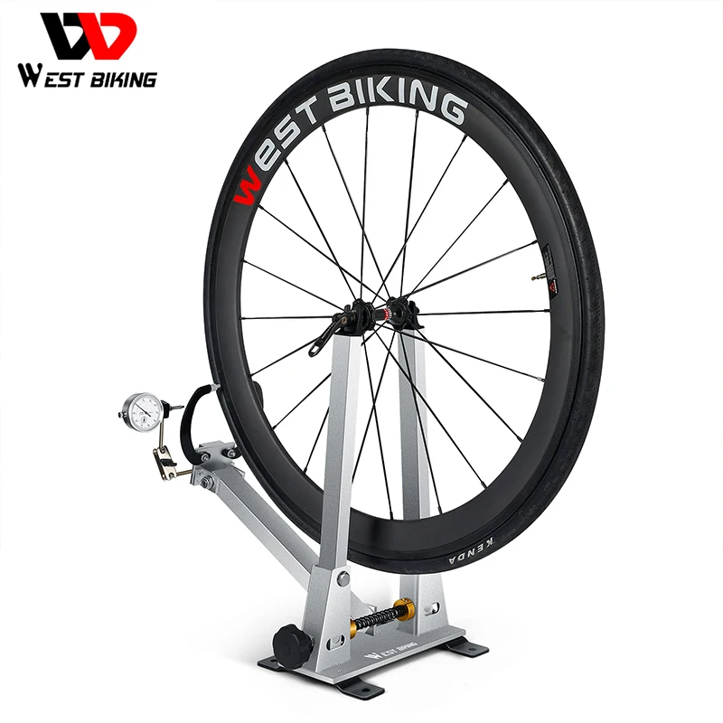 

WEST BIKING Mountain Bike Wheel Truing Stand Bicycle Wheel Spoke Alignment Calibration Repair Tool Maintenance Rims Correction, Silver