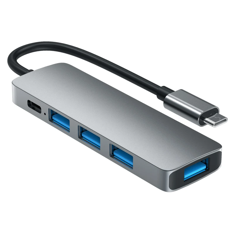 

usb-c hub 5 in 1 usb combo 4 ports 5V power supply usb3.0 type-c hub adapter