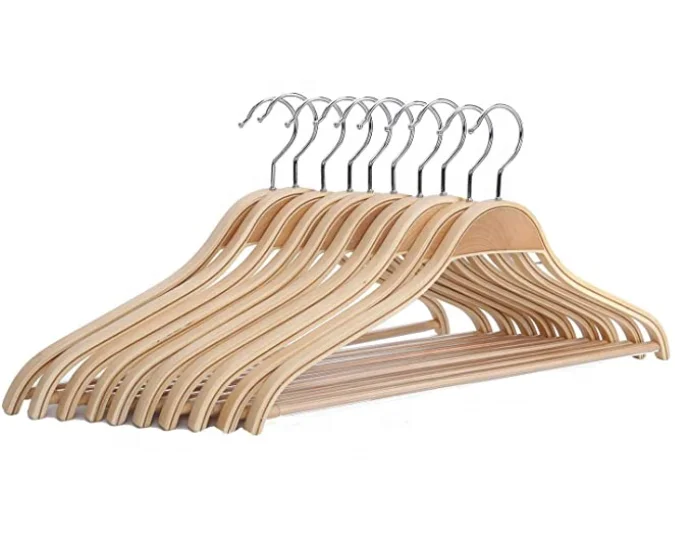 

High quality wooden bamboo garment hanger plywood cloth hanger for sale