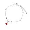 Sample Free 21.3CM sweet girl heart ice cream love drop glaze silver 925 bracelet
