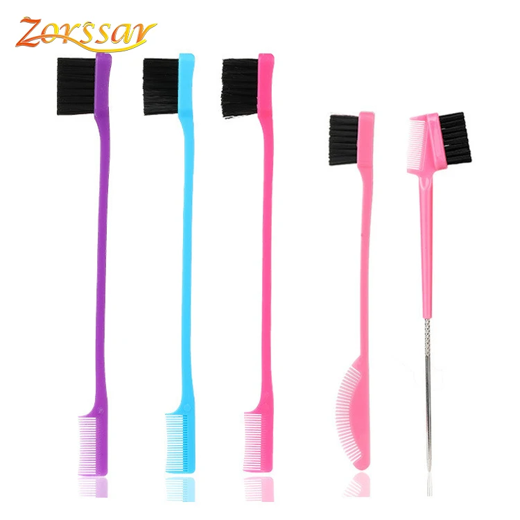 

Wholesale High Quality Double Sided Strong Hold Eye Eyebrow Comb Edge Control Baby Hair Brush, Corlorful