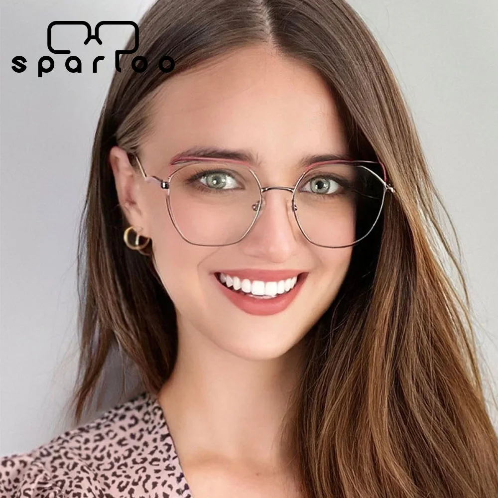 

Sparloo 2219 Stock Square Metal Spring Hinge Optical Frames Anti Blue Light