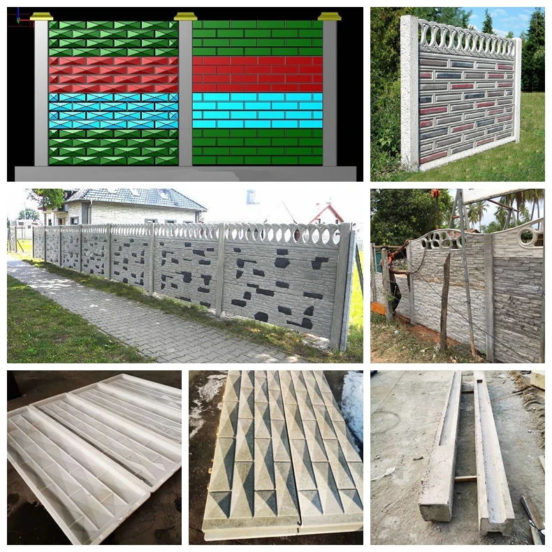 Rubber Plastic Fence Mold Precast Concrete Fencing Form Concrete Border