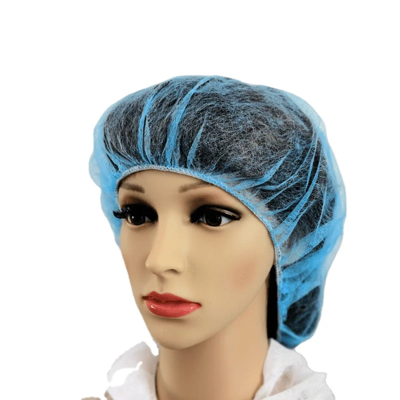 

Wholesale Disposable Non-woven White Blue Dust-free Hat, Blue,white