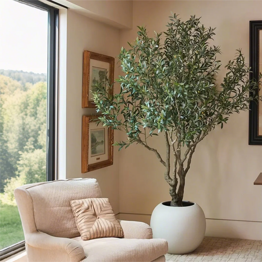 120cm160cm180cm European and American Style Artificial Olive Tree Plastic Flower Pot Artificial Plant Interior Decoration