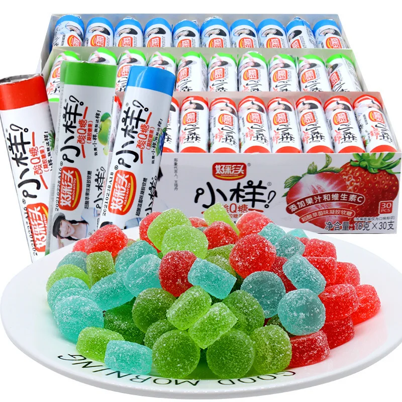 

18g30 small sample sour Q candy children's snacks fruit flavor sour and sweet fruit juice soft candy creative candy
