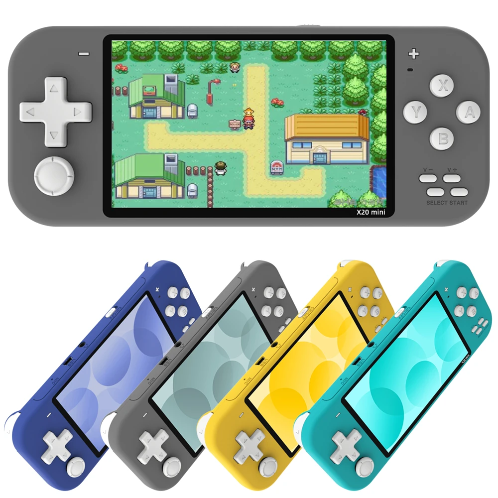 

Brand New X20 mini 4.3 inch Portable Retro Handheld Video with IPS screen Game for super nintendo games child, Yellow/grey/green/blue