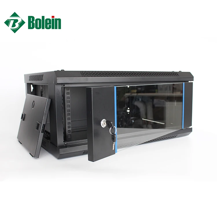 

Bolein 19in Wholesale Indoor Communication Cabinet Network Enclosure Wall Mounted 4U Data Server Rack, Black ral9004 / grey ral7035 / customized