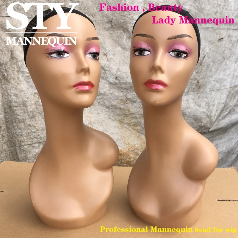 

laughing mannequin head mannequin head with shoulder for wig mannequin head for sale, Picture