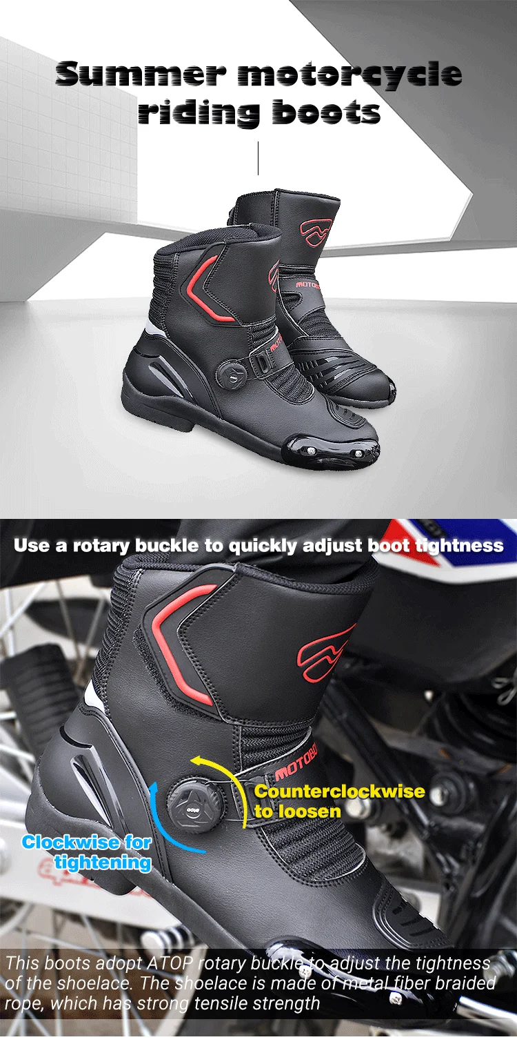 Motorbike Racing Boots Summer Waterproof Breathable Motorcycle Riding