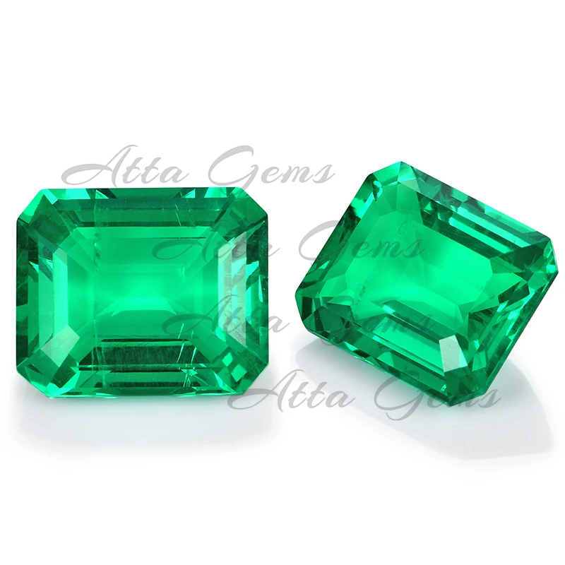 

Lab Created Emerald Cut Colombian Loose Gemstones 1Carat Green Color Emerald Stone Prices