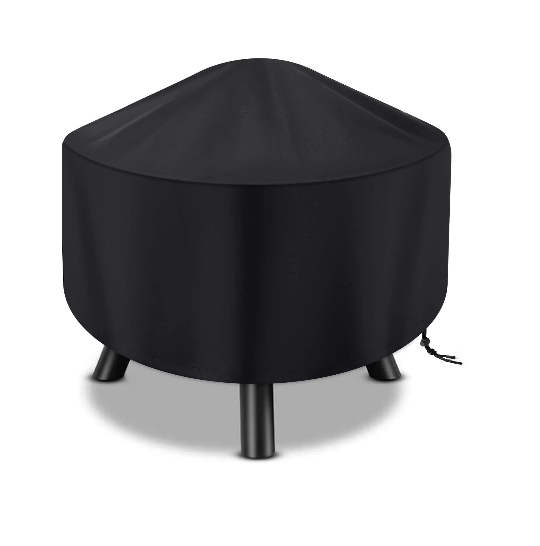 

Custom Round Table Fire pit Cover 600D PVC Coating Heavy Duty Weather-Resistant Waterproof Outdoor Fire Pit Cover, Black