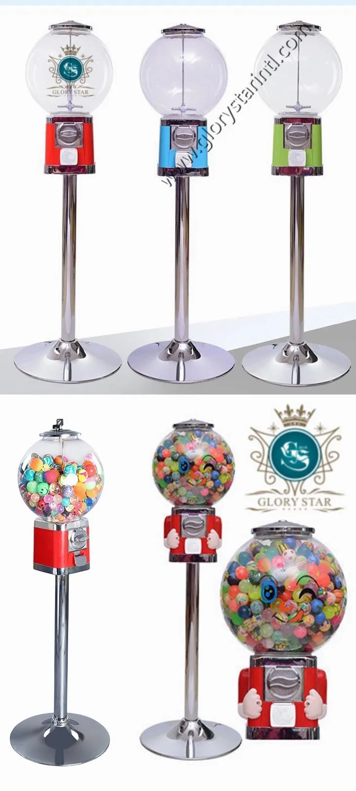 Hot Sale Capsules Bubble Gum Coins Bulk Rubber Ball Vending Machine For