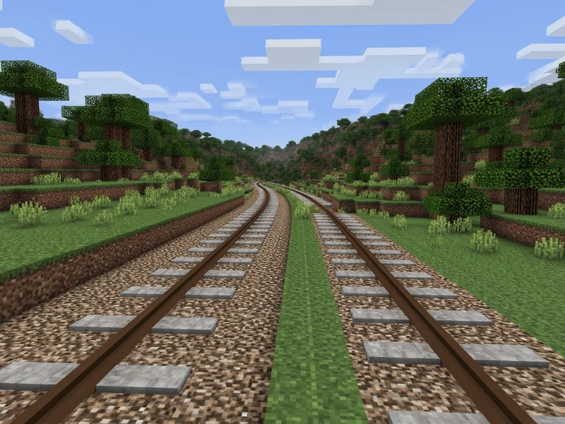 Minecraft rail system showing optimal powered rail placement