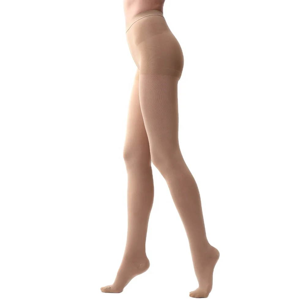 

Nylon medical compression nurse stocking pantyhose anti embolism stockings for women, Nude, black