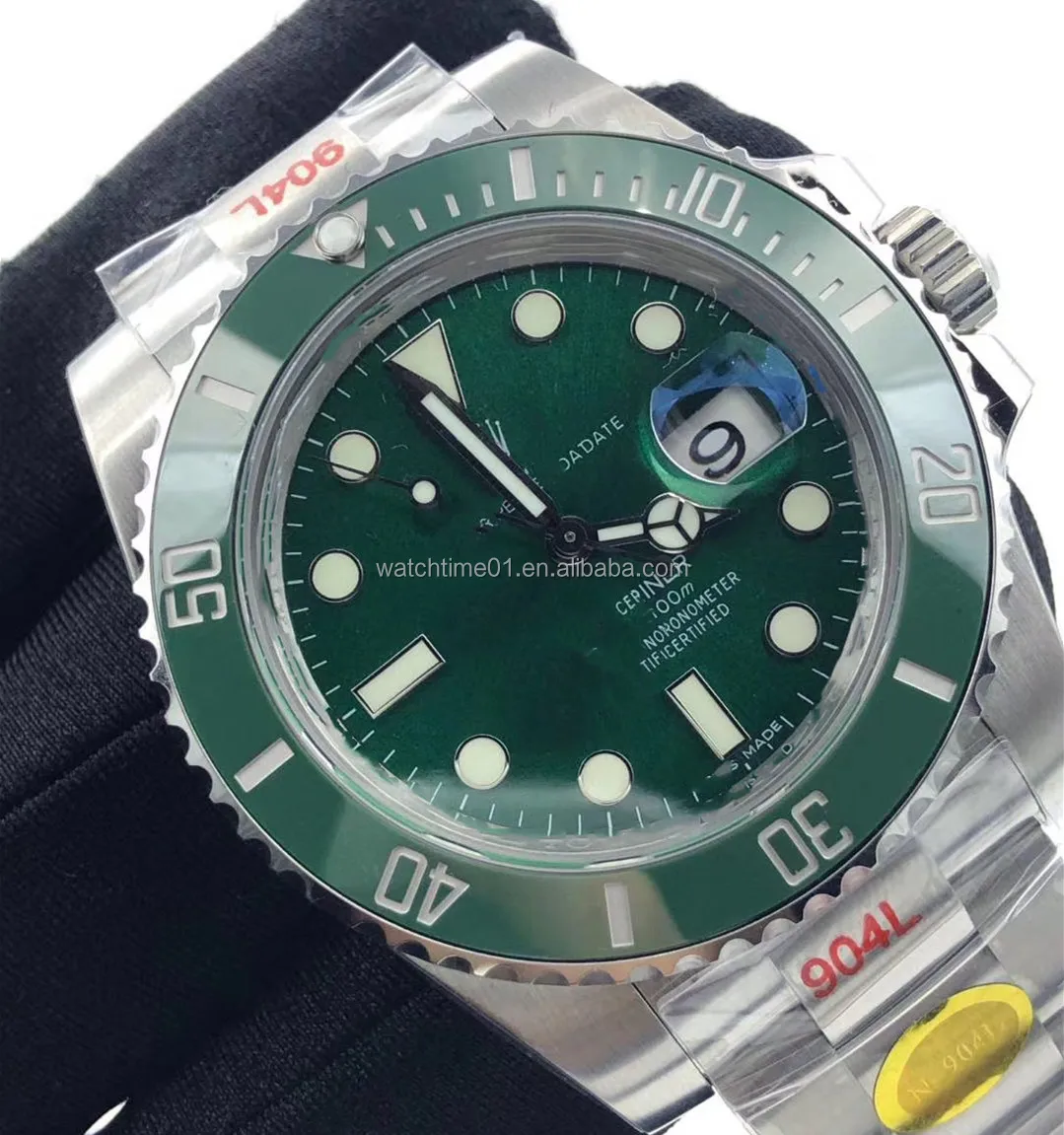 

noob watch V10 V11 green submarine 3135 movement noob watch 904L steel