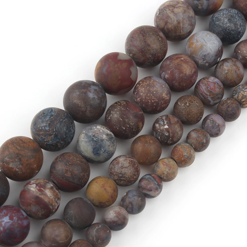 

Natural 6/8/10/12MM Mixed Color Dull Polish Matte Pietersite Stone Round Beads for Bracelet Jewelry Making